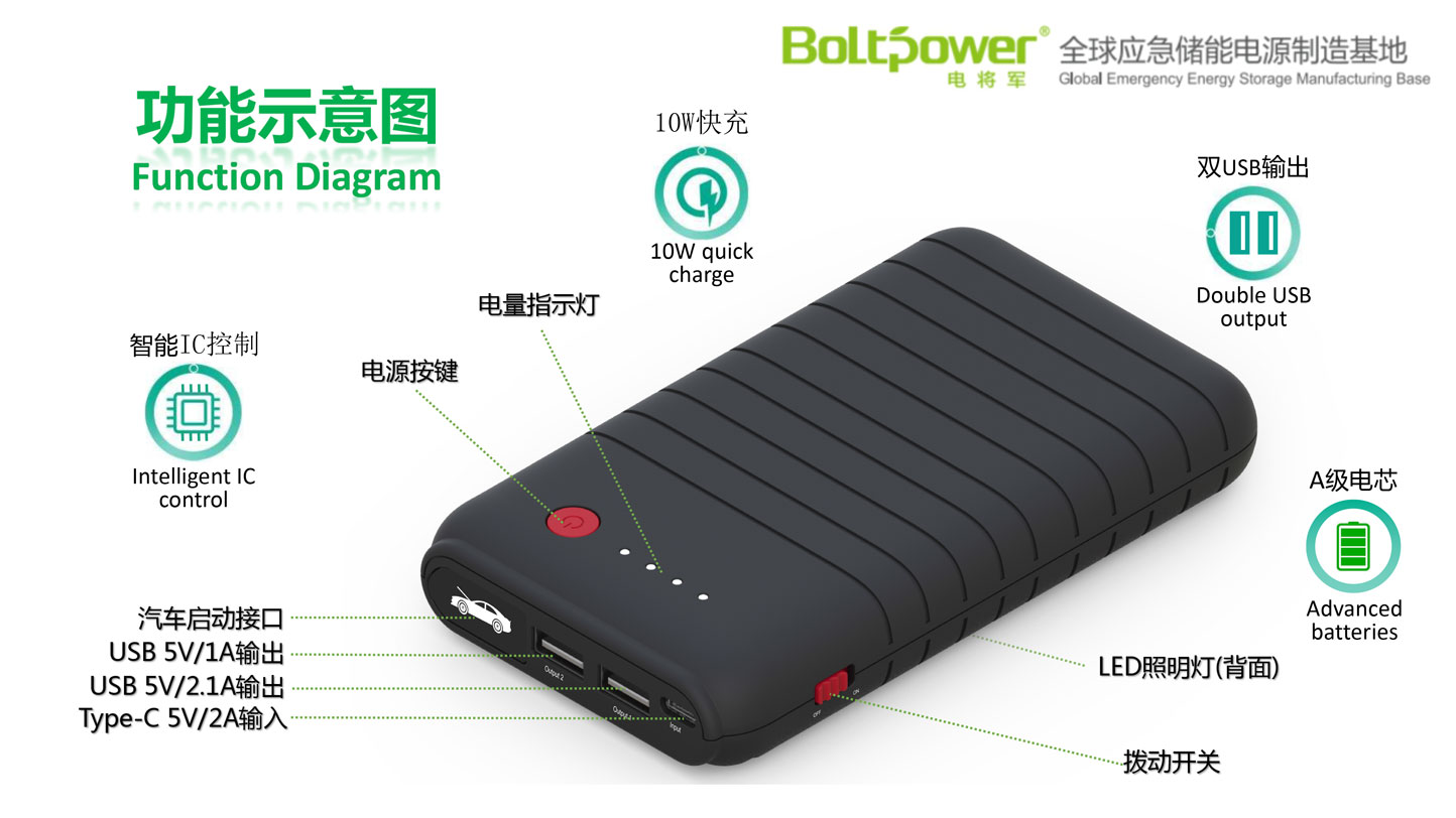 Boltpower电将军A11TCF汽车应急启动电源