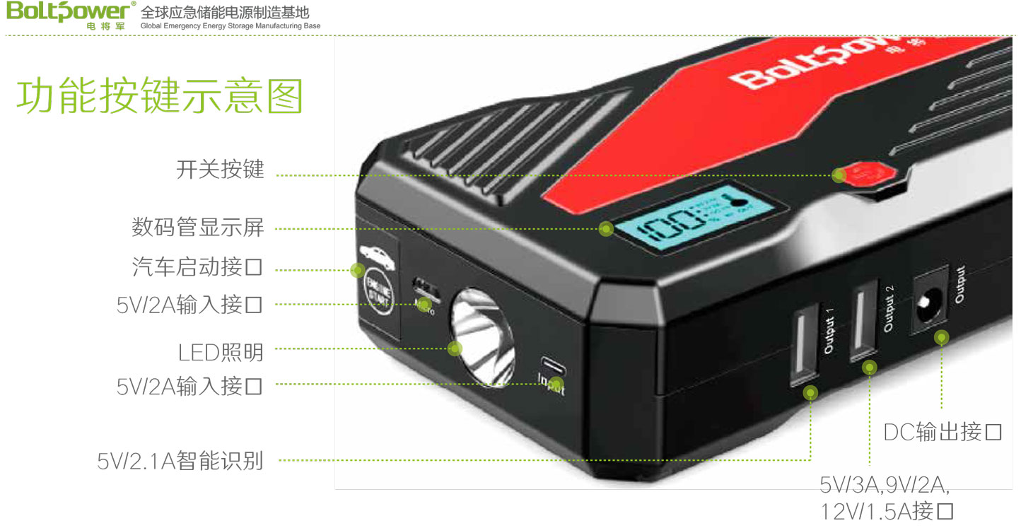 Boltpower电将军G25M汽车应急启动电源