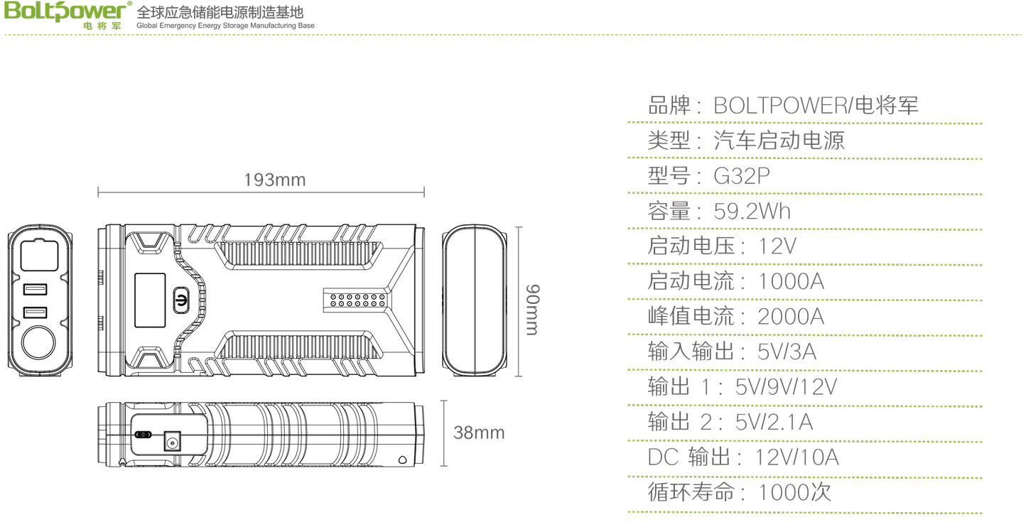 Boltpower电将军G32P汽车应急电源-6