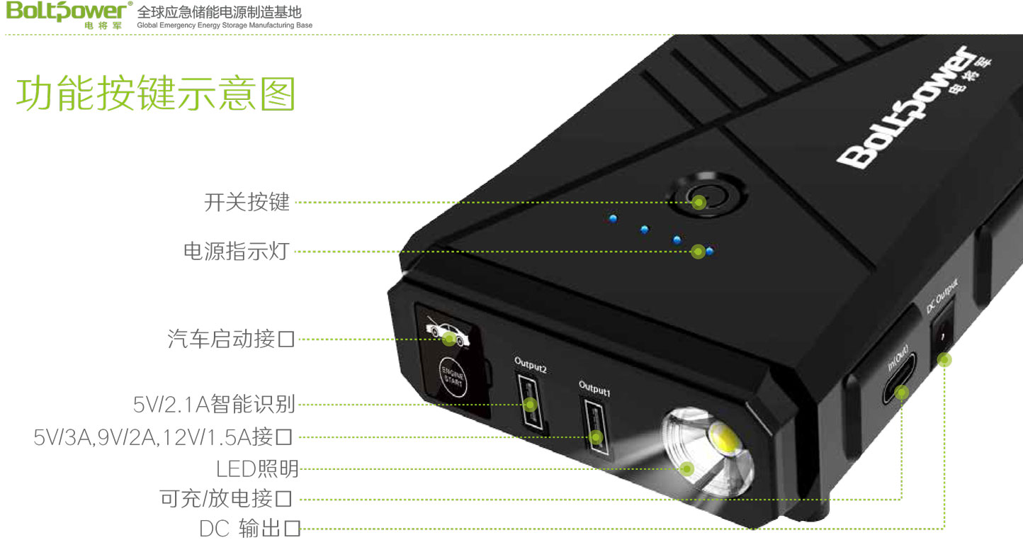 Boltpower电将军G38汽车应急启动电源