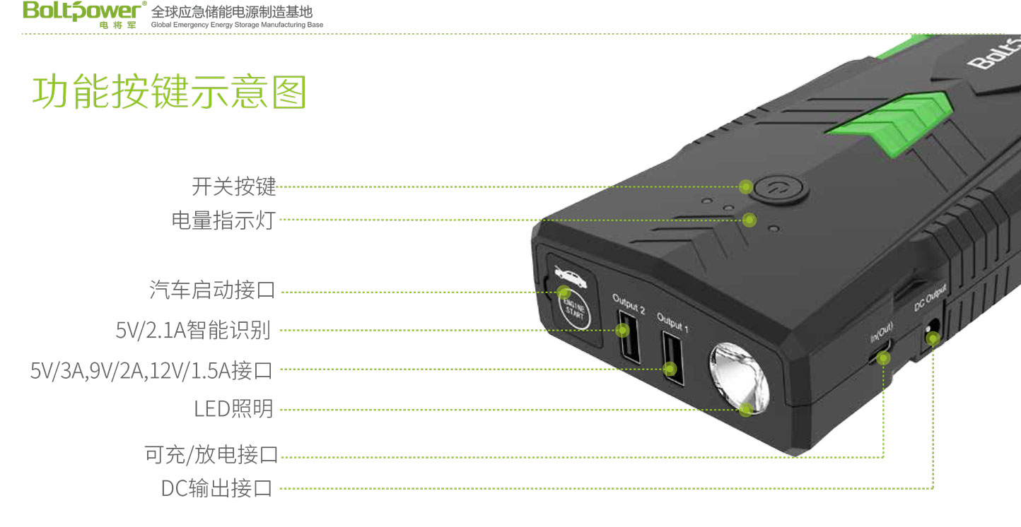 Boltpower电将军G23P汽车应急启动电源