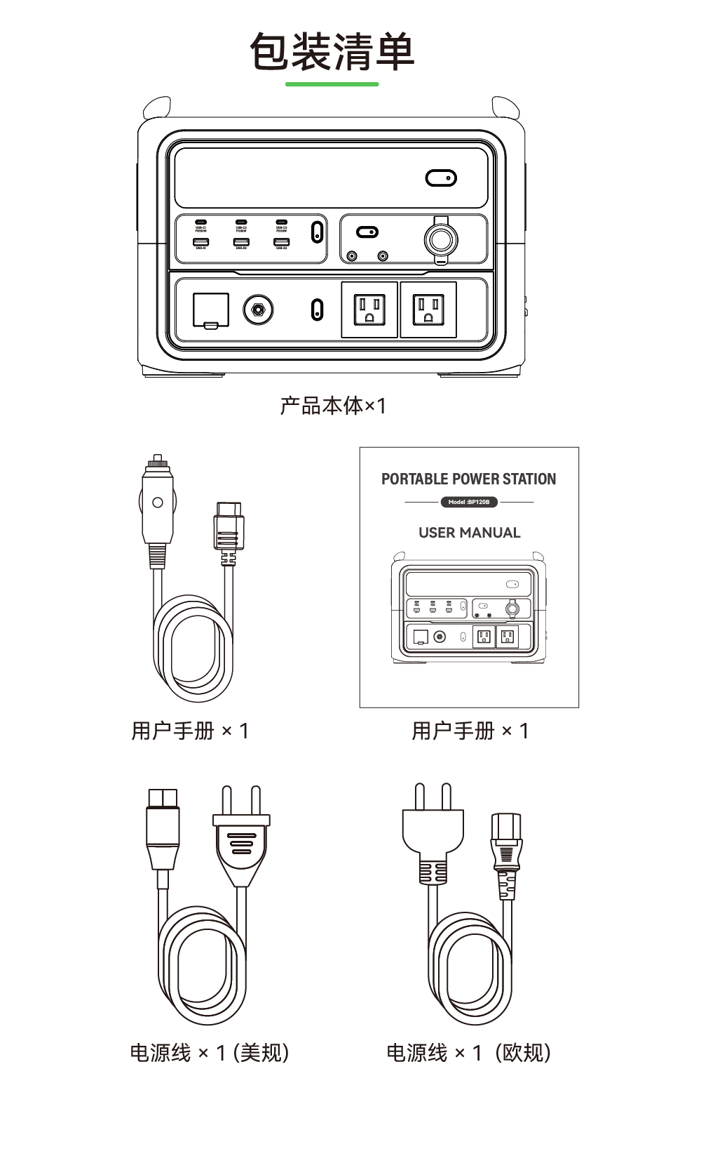 电将军BP120B 1200W便携式户外储能电源013